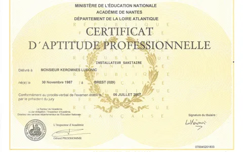 CAP Installateur thermique