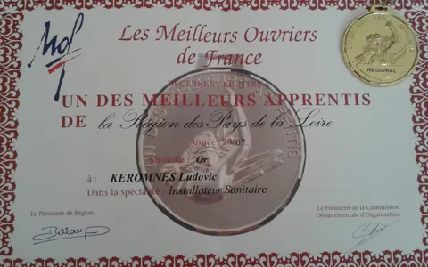 Médaille Meilleur Apprenti de la Région